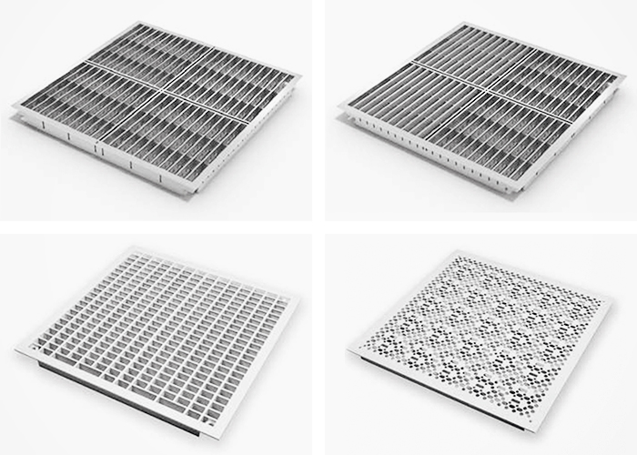 Airflow Floor Panels with Directional Flow from Tate