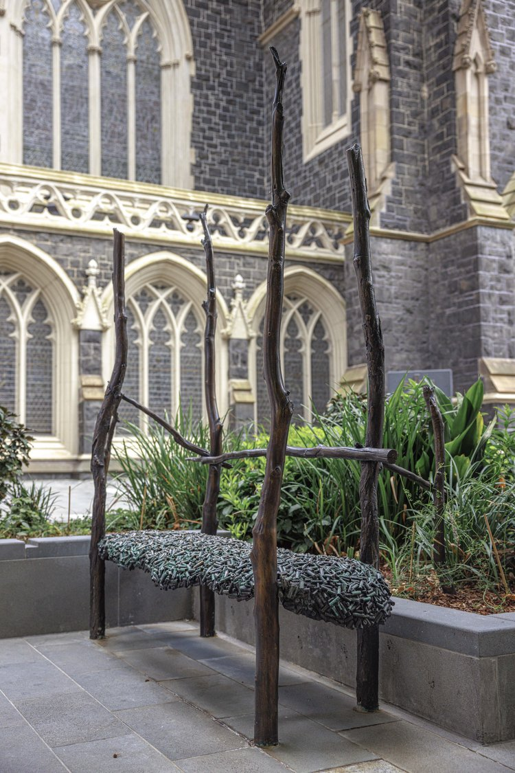 Bronze Sculptures at the Wesley Place Church Forecourt in Melbourne by Axolotl