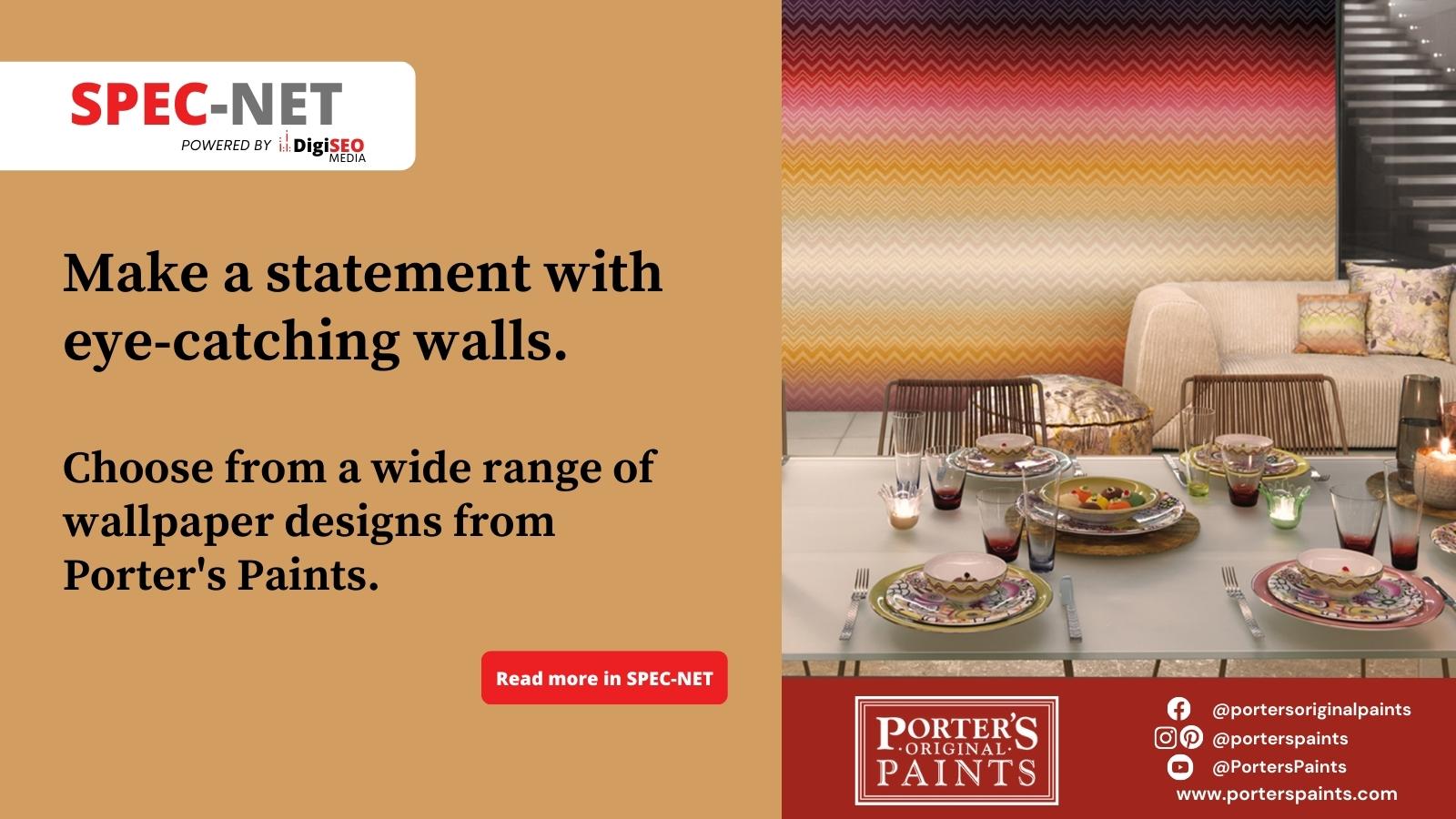 Creative Designer Wallpaper Styles for Australia by Porters Paints