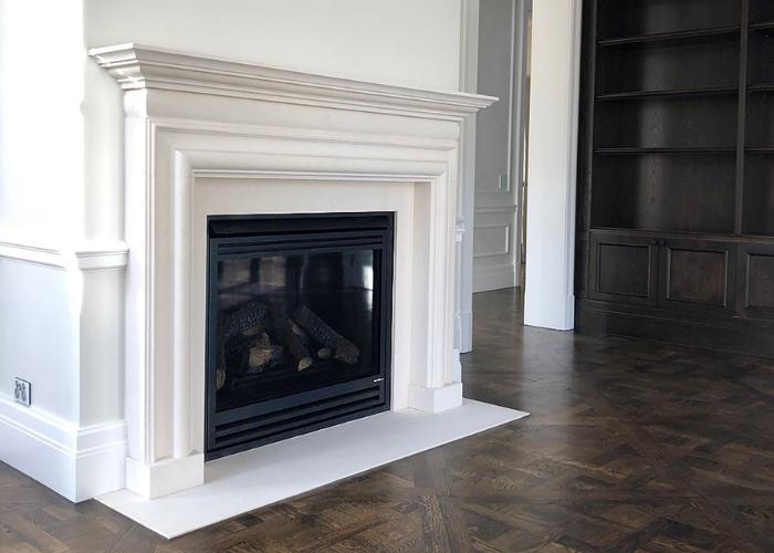 Turkish Limestone Heat & Glo 6000 Fireplace by Richard Ellis Design