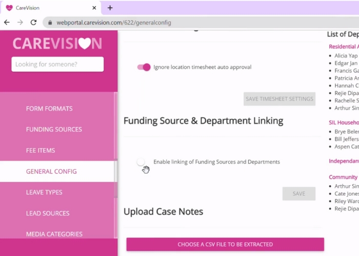 Managing NDIS Funding Source Templates by CareVision