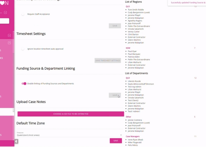 NDIS Participant Funding Sources and Department Linking