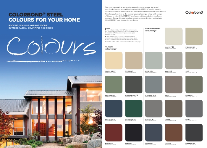 Metal Roof Colours Chart with Colorbond by Duravex Roofing