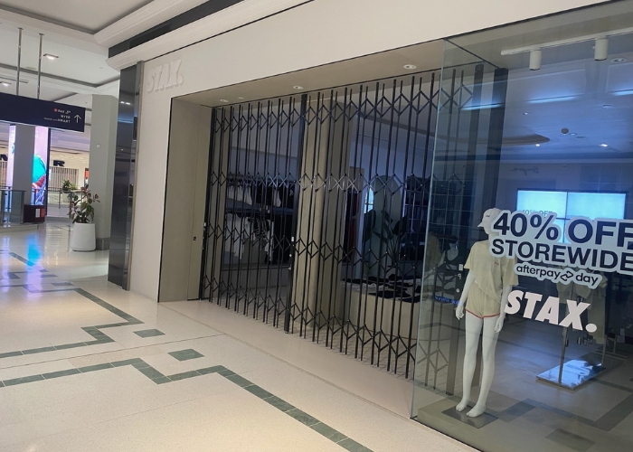 Heavy Duty Minimalist Concertina Doors for Commercial Use and Retail Stores by ATDC