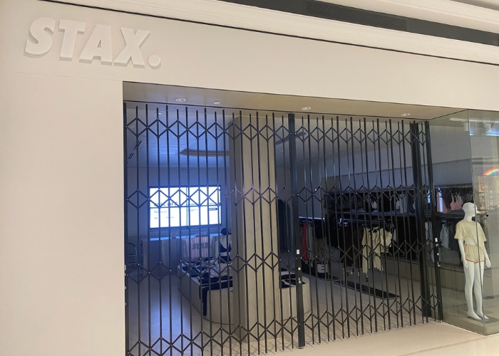 Heavy Duty Minimalist Concertina Doors for Commercial Use and Retail Stores by ATDC