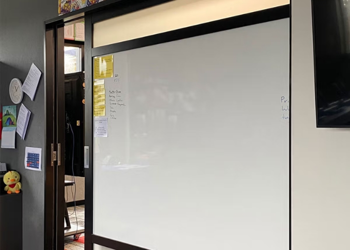 Whiteboard Sliding Door for Classrooms by CS Cavity Sliders