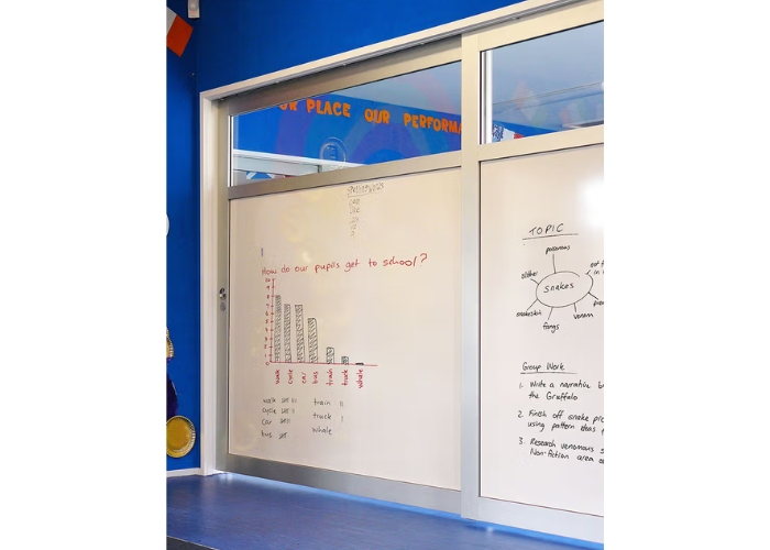 Whiteboard Sliding Door for Classrooms by CS Cavity Sliders