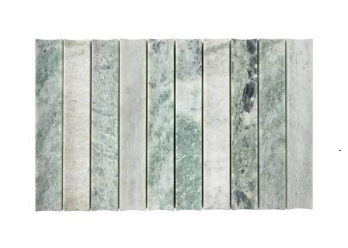 Mint Honed Natural Stone Concave Mosaic Wall and Floor Tiles by MDC Mosaics