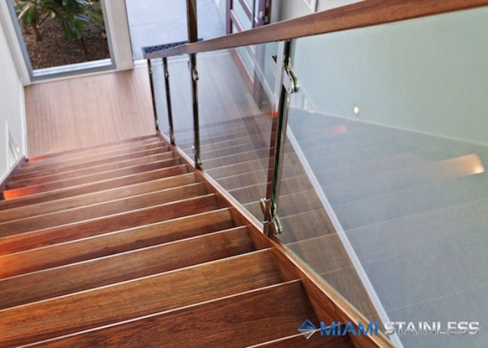Stainless Steel Hardware for Glass Staircases by Miami Stainless