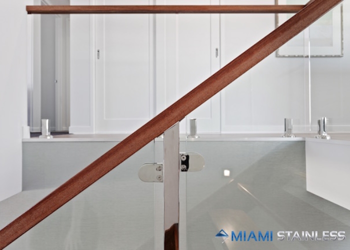 Stainless Steel Hardware for Glass Staircases by Miami Stainless
