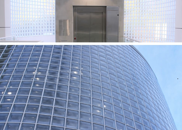 Clear or Transparent Glass Blocks for Industrial or Commercial Use by Obeco Glass Blocks