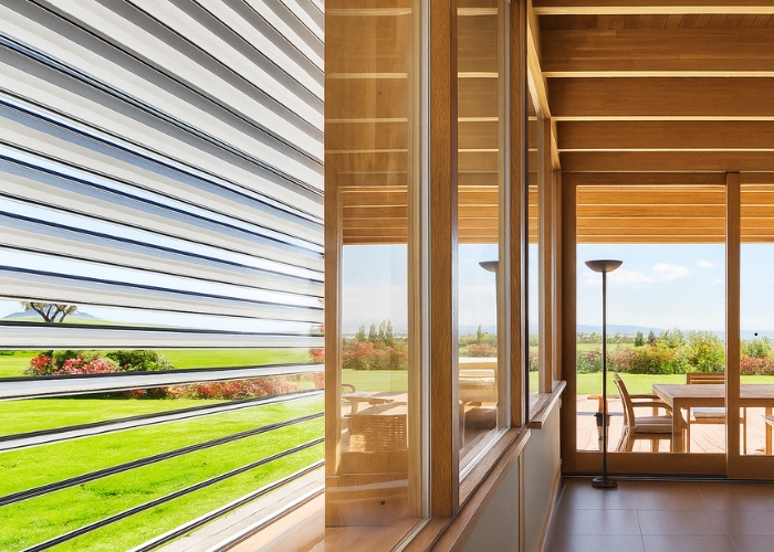 External Venetian Blinds with Rolled Edge Slats from Blinds by Peter Meyer