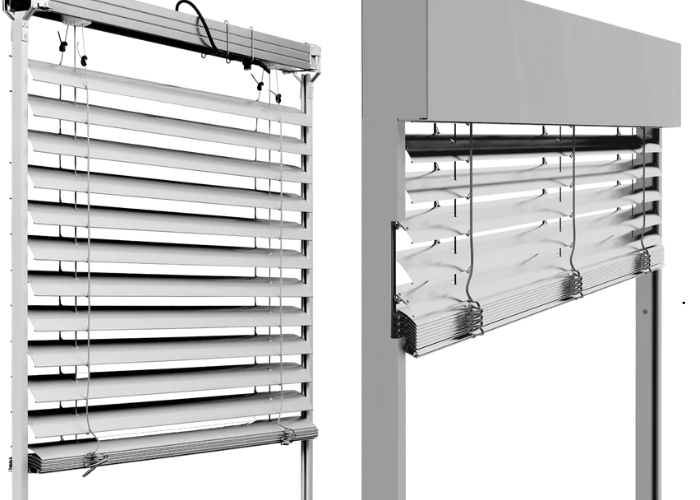 External Venetian Blinds with Rolled Edge Slats from Blinds by Peter Meyer