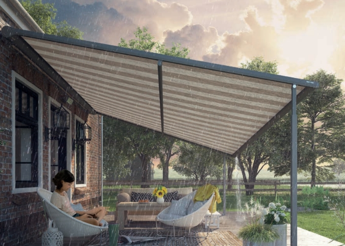 Textile Pergola Awning for Homes by Undercover Blinds
