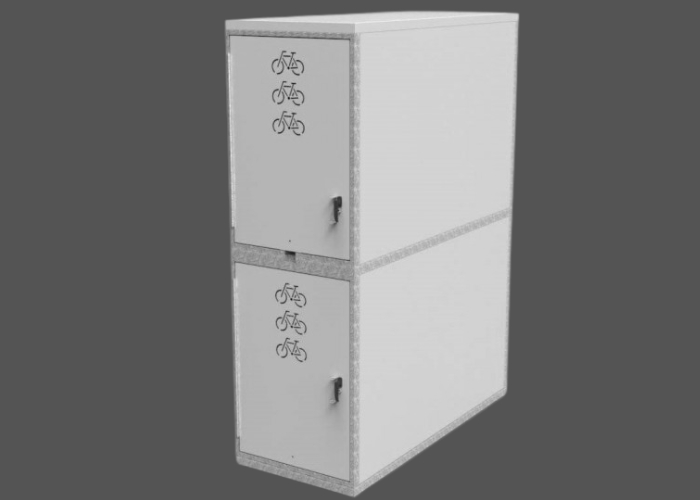 Two Tier Bike Locker by Cora Bike Rack