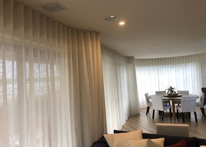 Ceiling Mounted Curtain System by Forest Drapery