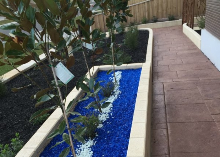 Coloured Glass Rocks for Garden Beds by Schneppa Glass