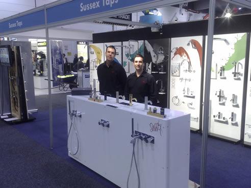 stand at show displaying masterfit plumbing unit