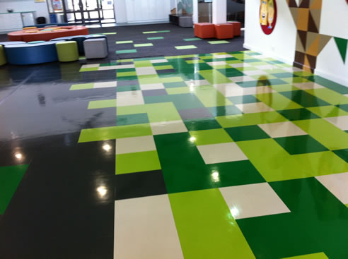 polished rubber floor tiles