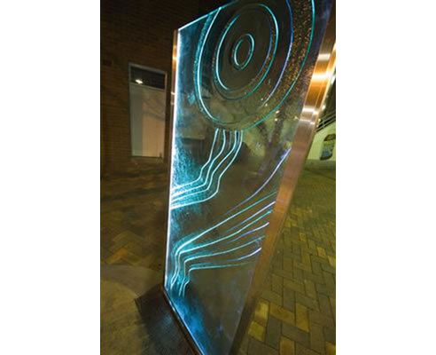 slumped glass installation