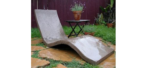 polished concrete chair