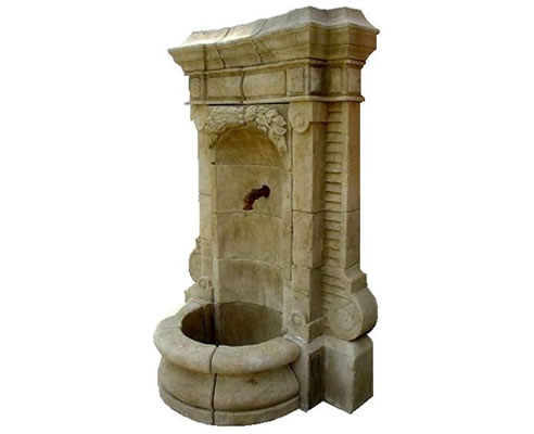 natural stone wreath wall fountain