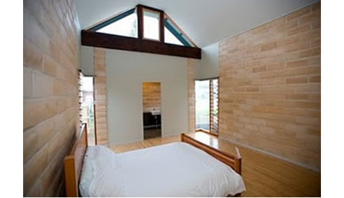 inside home built with timbercrete blocks