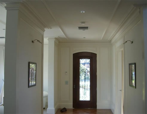 plastered ceiling and mouldings