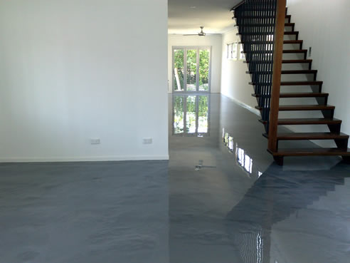 aluminium look concrete floor