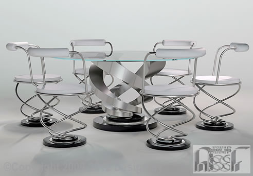 stainless steel dining set