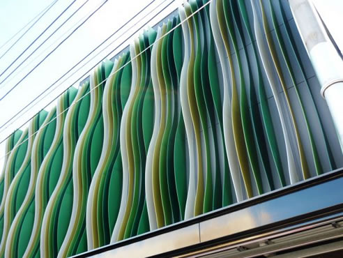 anodised building facade fins