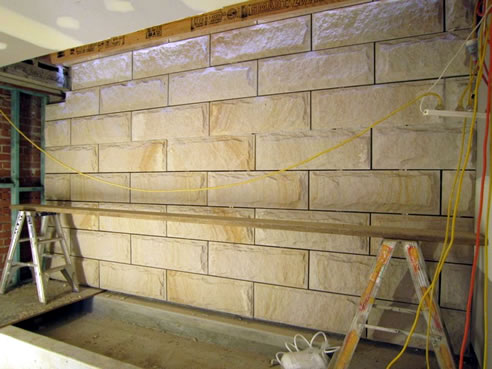 sandstone clad wall