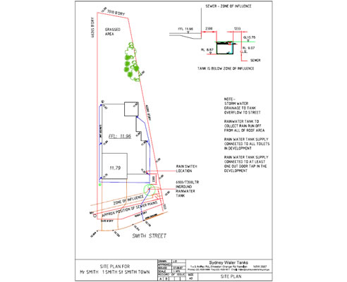 draft water tank site plan