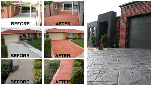 decorative driveway surfacing before and after