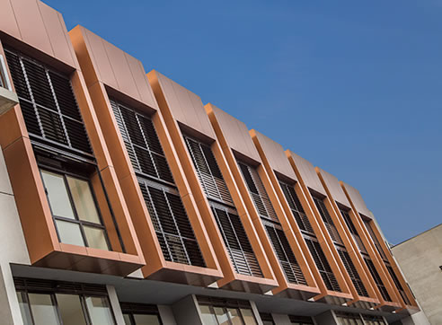 copper building facade