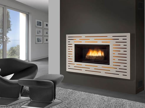 metal facade fireplace