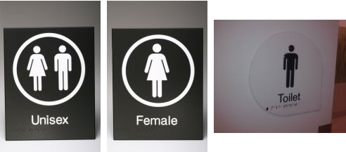toilet braille signs