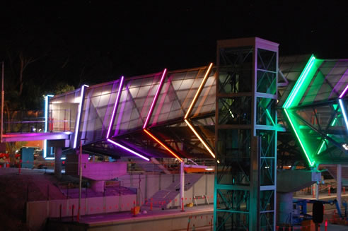 architectural lighting wayville train station overpass