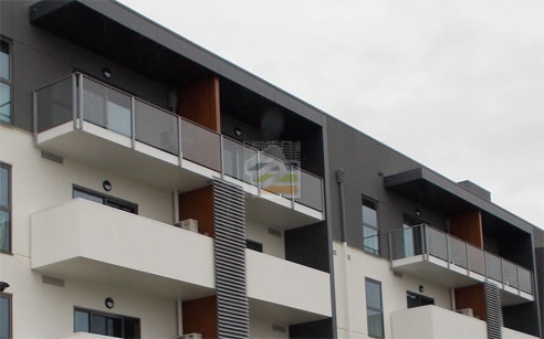steel balustrade framing for glass balcony