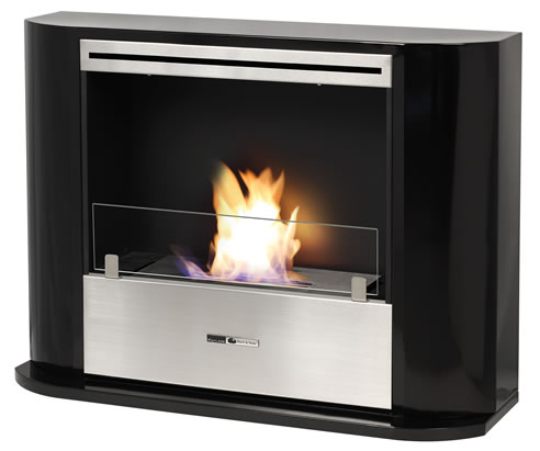 black convection fireplace