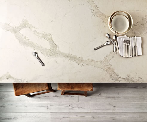 marble look caesarstone benchtop