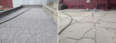rooftop membrane damaged