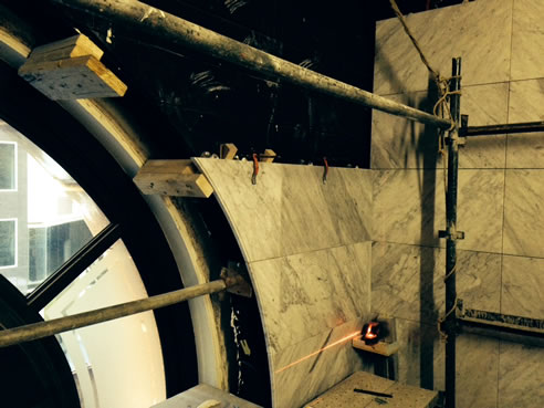 mechanically fixed carrera marble panels