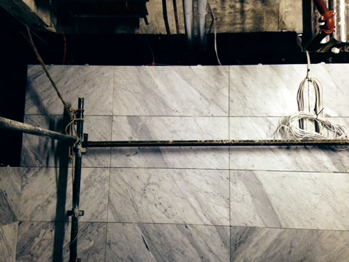 marble panels installed with stonclip stone fixing system