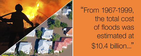 homes in fire and flood