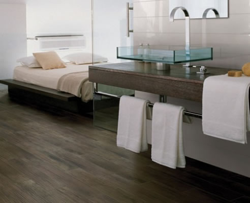 timber look porcelain tiled floor