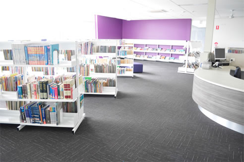 library carpet tiled floor