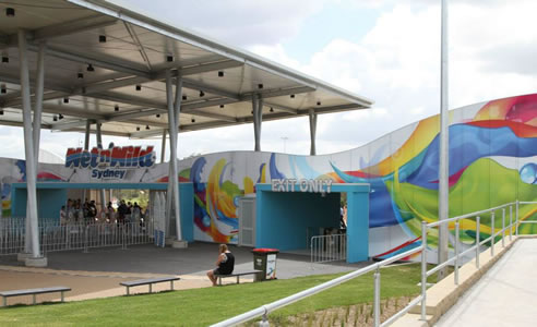 entry and exit signage wet n wild sydney