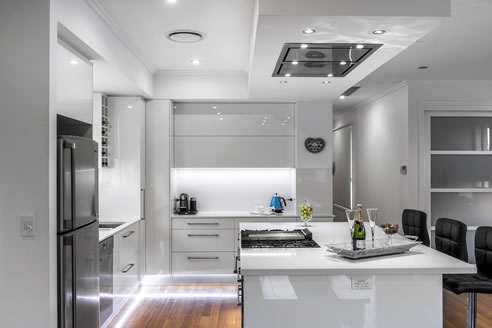 silent ceiling rangehood in modern kitchen