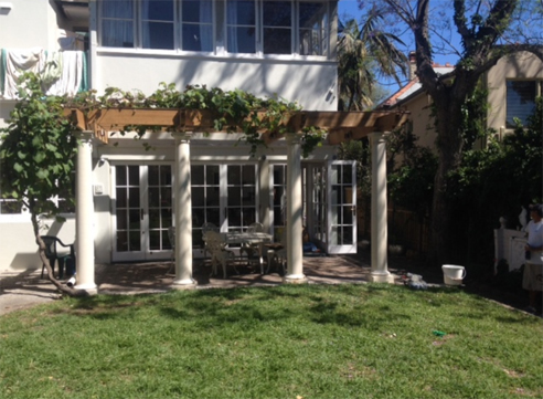 pergola white tuscan columns